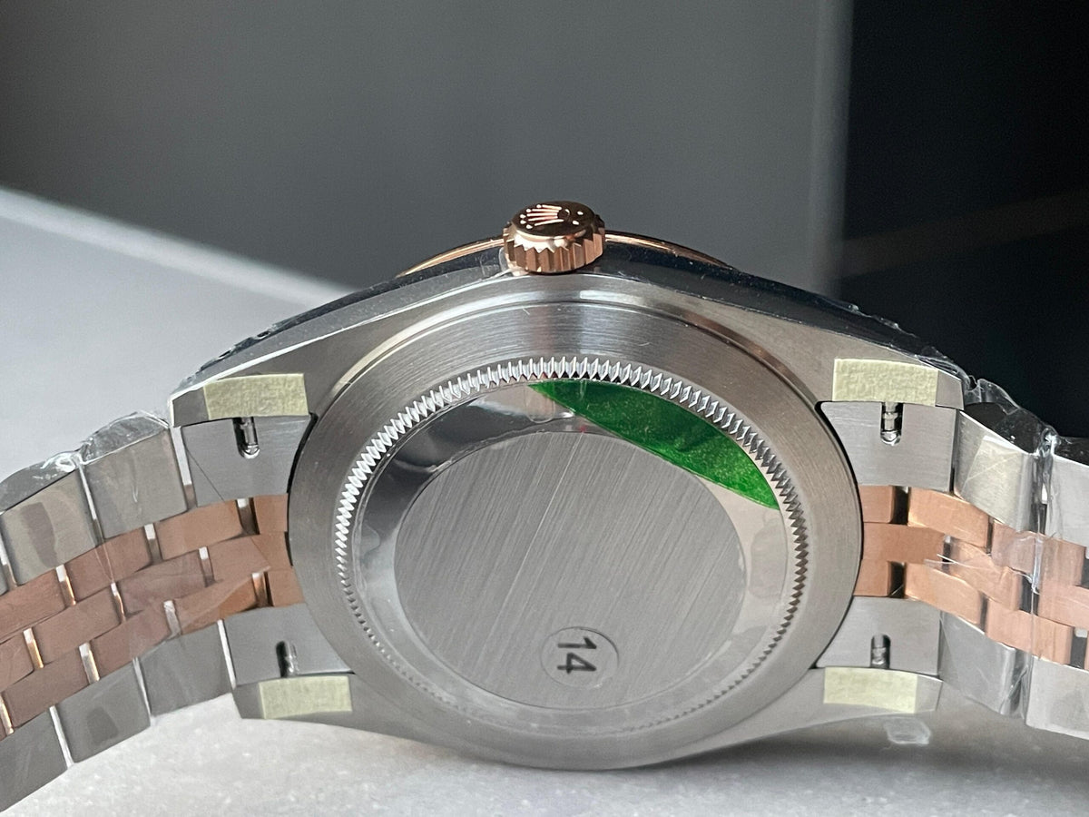 VSF Factory 1:1  Rolex Datejust 41mm 126331 904L RG/SS Fltued Bezel Pattern Motif Grey Dial Stick VS3235