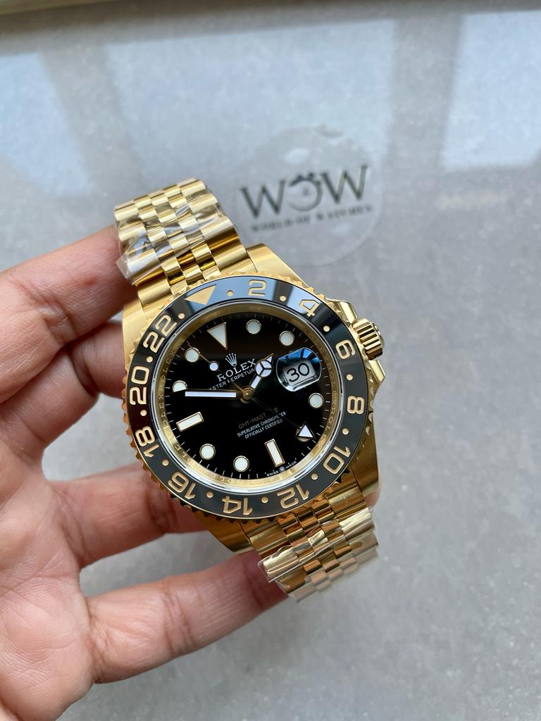 EWF Factory 1:1 GMT-Master II 126718GRNR 904L YG Black Dial Dots VR3285