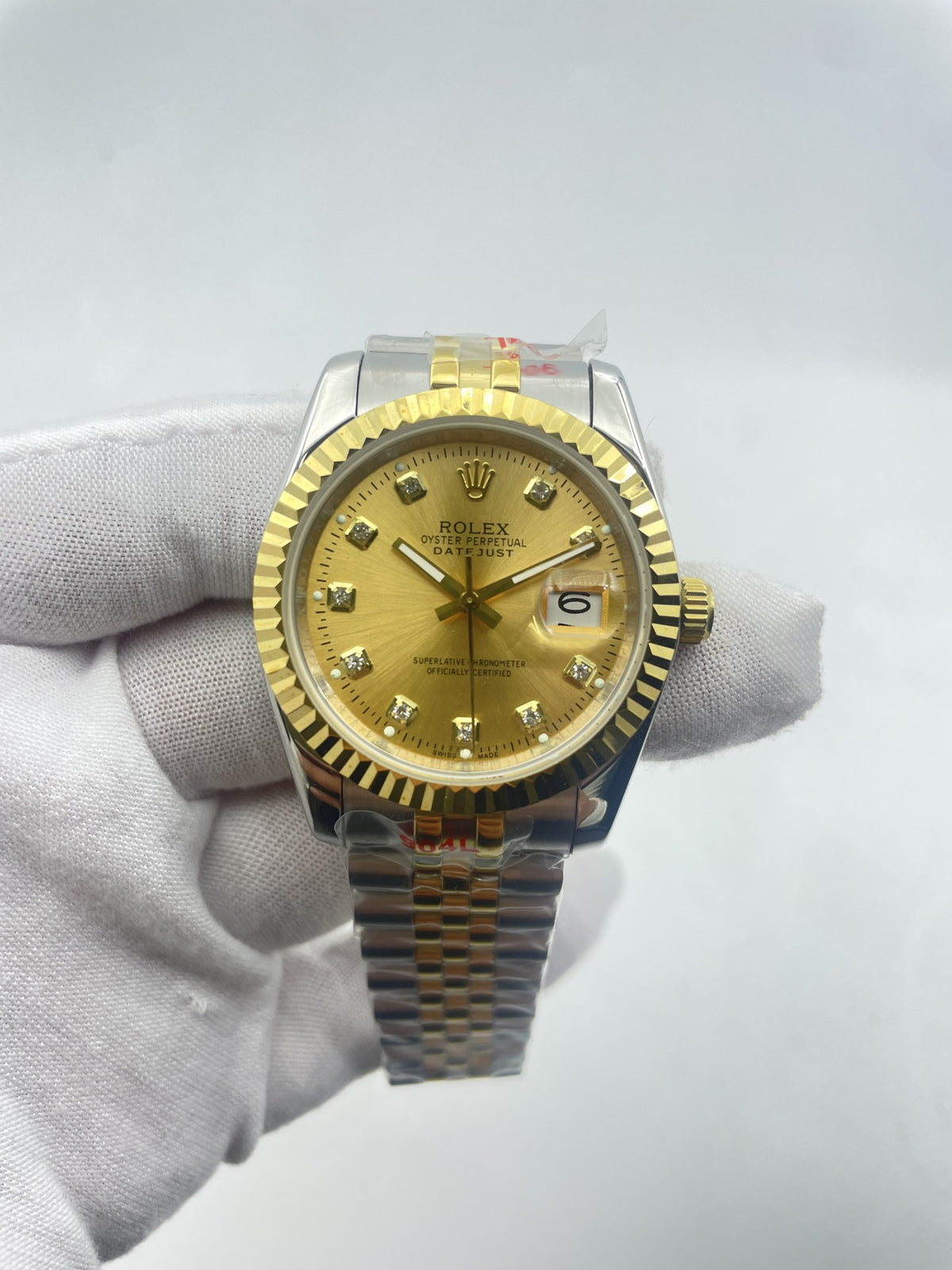 Rolex Datejust 36 Steel and Yellow Gold Diamond Dial Ref.16233