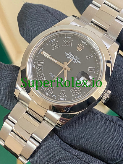 Rolex Datejust II 41 Steel Black Roman Dial Ref.116300