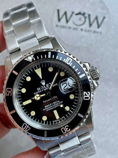 VINTAGE Submariner Date Tiffany & Co 16610A30B9315 Black dial with SS bracelet
