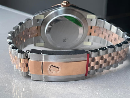 VSF Factory 1:1  Rolex Datejust 41mm 126331 904L RG/SS Fltued Bezel Pattern Motif Grey Dial Stick VS3235