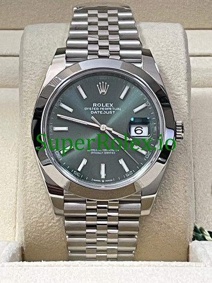 Rolex Datejust 41 Steel Mint Green Dial Ref.126300