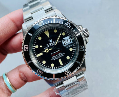 VINTAGE Submariner Date Tiffany & Co 16610A30B9315 Black dial with SS bracelet