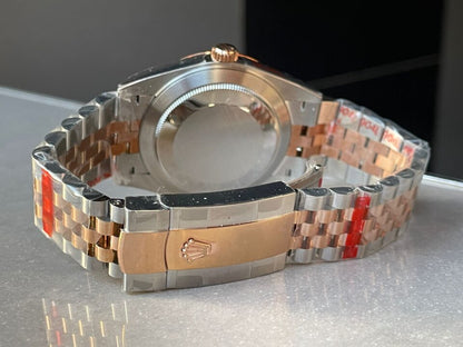 GMF GM Factory 1:1 Rolex DateJust Men 41mm  "wimbledon" RG and SS V2 Grey textured Dial Roman Markers