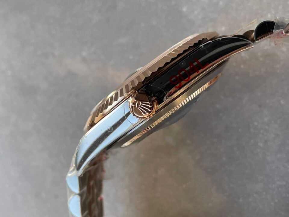 GMF GM Factory 1:1 Rolex DateJust Men 41mm  "wimbledon" RG and SS V2 Grey textured Dial Roman Markers