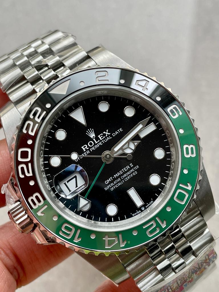 Clean GMT-Master II 126720VTNR SPRITE 904L SS Black Dial VR3186