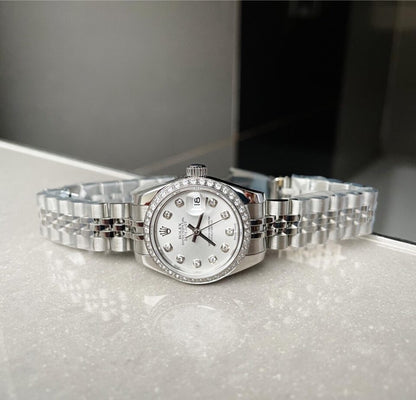 Rolex Datejust ladies 28mm silver dial fluted bezel