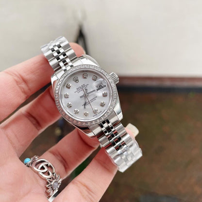 Rolex Datejust ladies 28mm silver dial fluted bezel