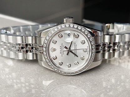 Rolex Datejust ladies 28mm silver dial fluted bezel