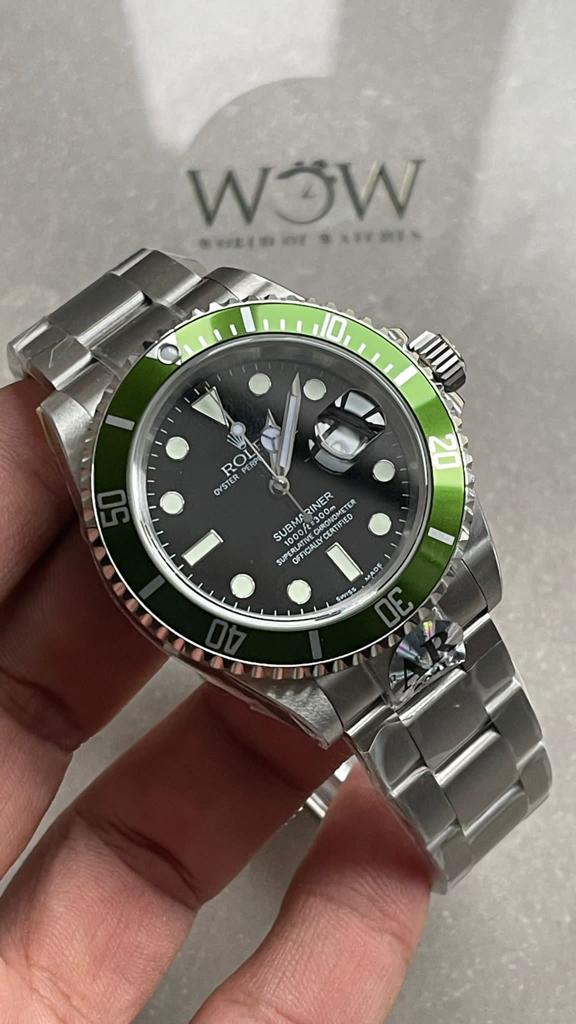 ARF FACTORY 1:1 Submariner 'Kermit' 16610LV 904L SS Black Dial SH3135