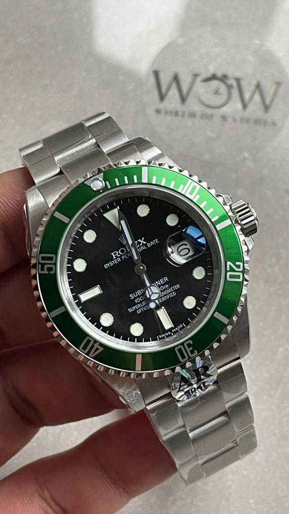 ARF FACTORY 1:1 Rolex Submariner "Kermit" 16610LV 904L SS Black Dial SH3135