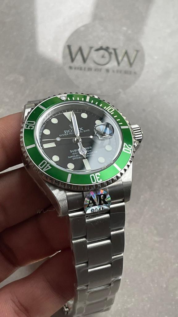ARF FACTORY 1:1 Submariner 'Kermit' 16610LV 904L SS Black Dial SH3135