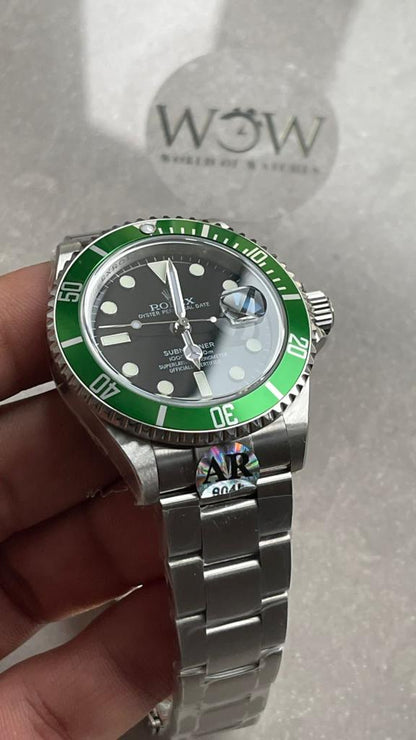 ARF FACTORY 1:1 Submariner 'Kermit' 16610LV 904L SS Black Dial SH3135