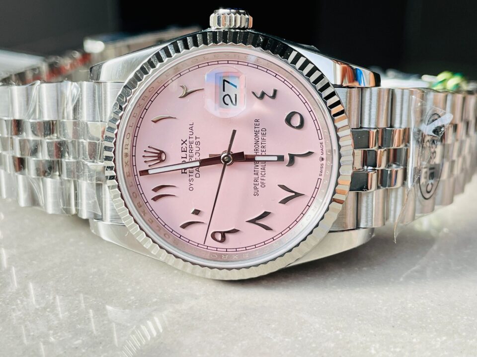 DIWF Factory 1:1 Rolex DateJust 36 126234 Best Edition 904L Steel Tiffany Pink Dial Arabic Marker SA3235