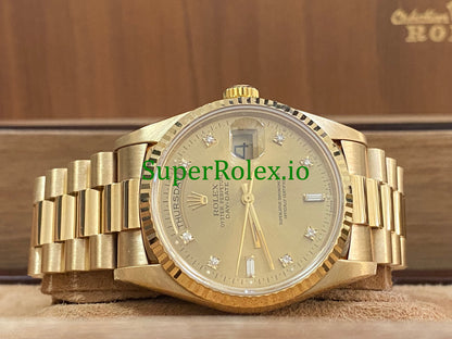 Rolex Day-Date 36MM Yellow Gold Diamond Dial Ref.18238