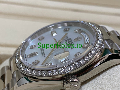 Day-Date 36MM White Gold Diamond Bezel Ref.128349RBR