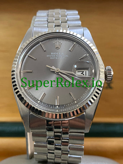 Super  Steel Grey Index Dial Datejust 36 Ref.1601