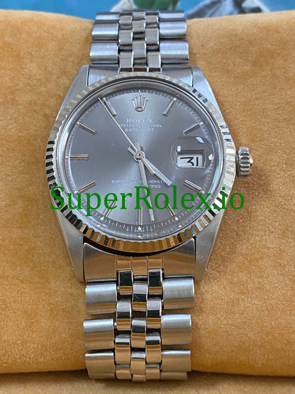 Super  Steel Grey Index Dial Datejust 36 Ref.1601