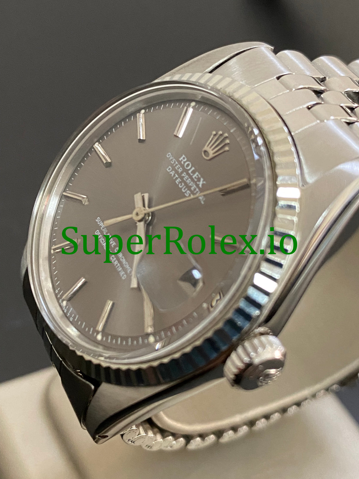 Super  Steel Grey Index Dial Datejust 36 Ref.1601