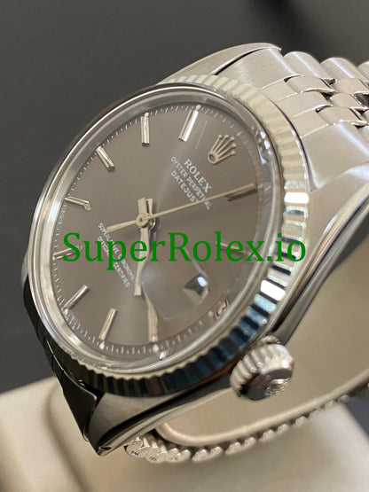 Super  Steel Grey Index Dial Datejust 36 Ref.1601